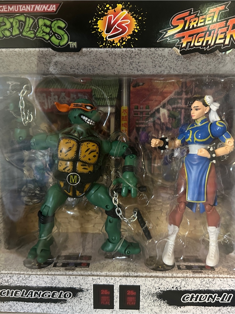TMNT vs Street Fighter 35th Anniversary Mikey and Chunli Action Figure Set
